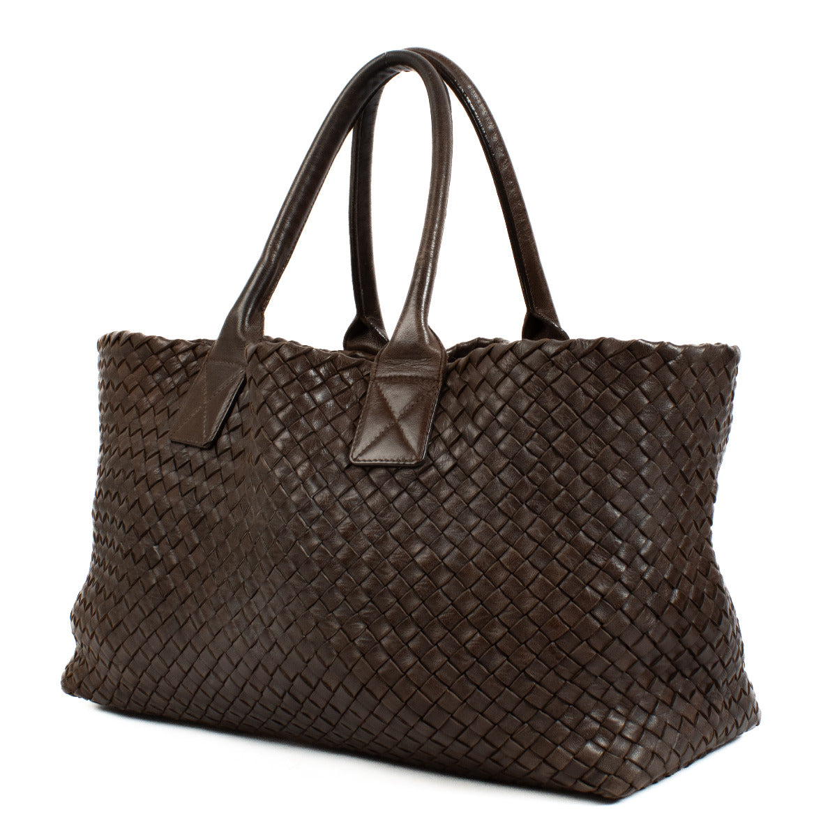 Sac Cabas Moyen Bottega Veneta Intrecciato Marron