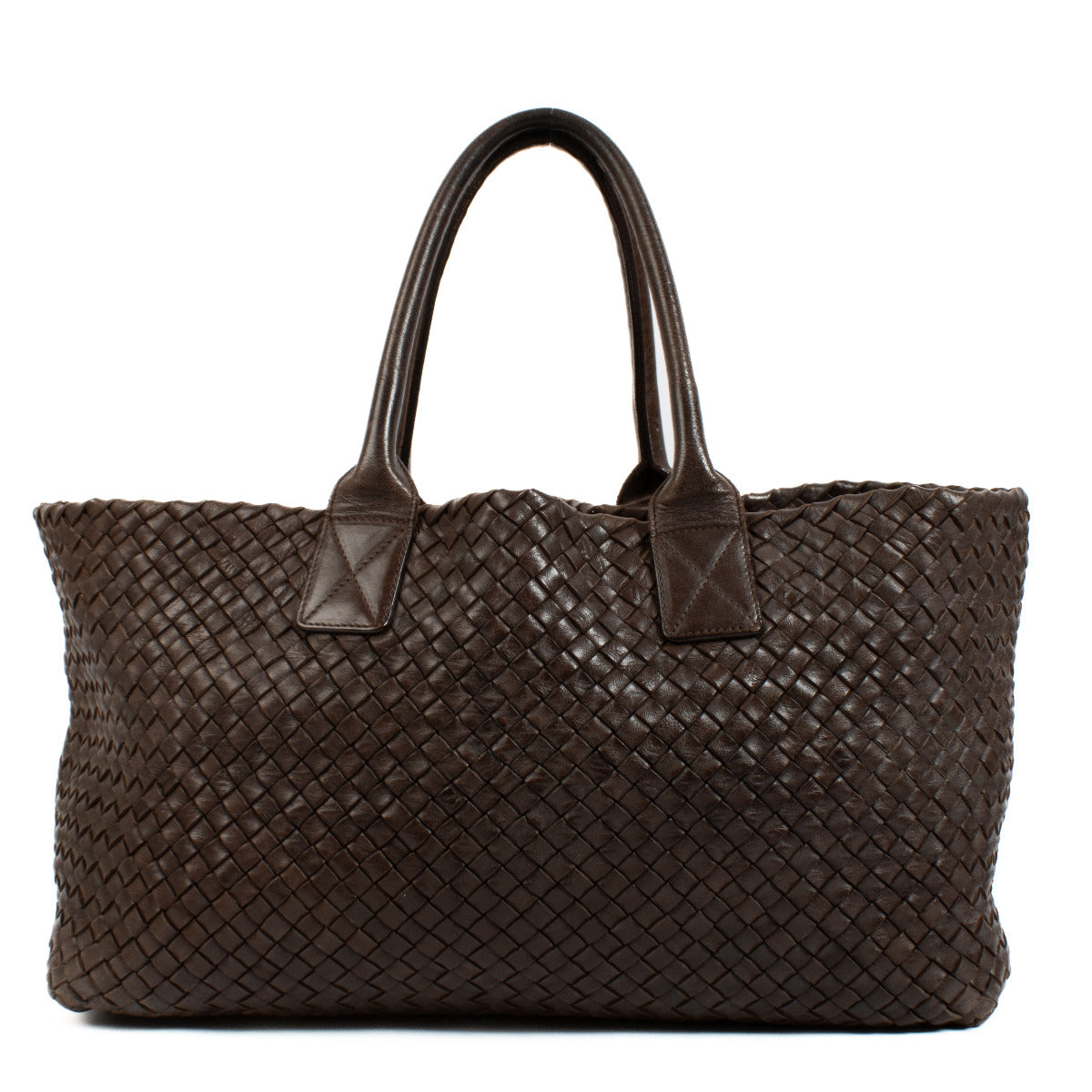 Sac Cabas Moyen Bottega Veneta Intrecciato Marron