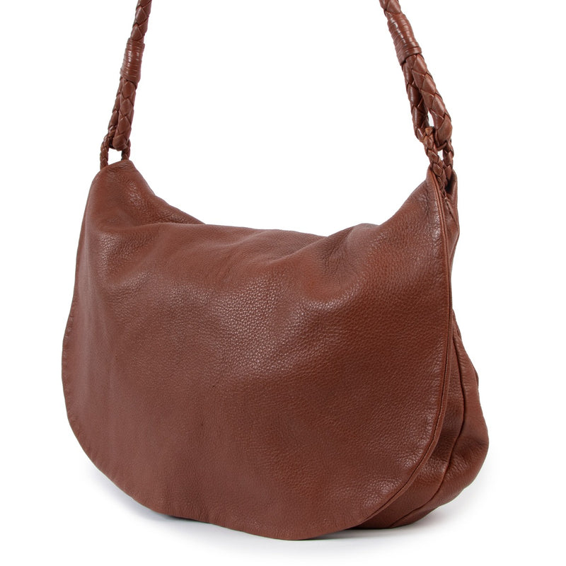 Shop authentic second hand Bottega Veneta Marron Leather Braided Strap Shoulder Bag at Labellov