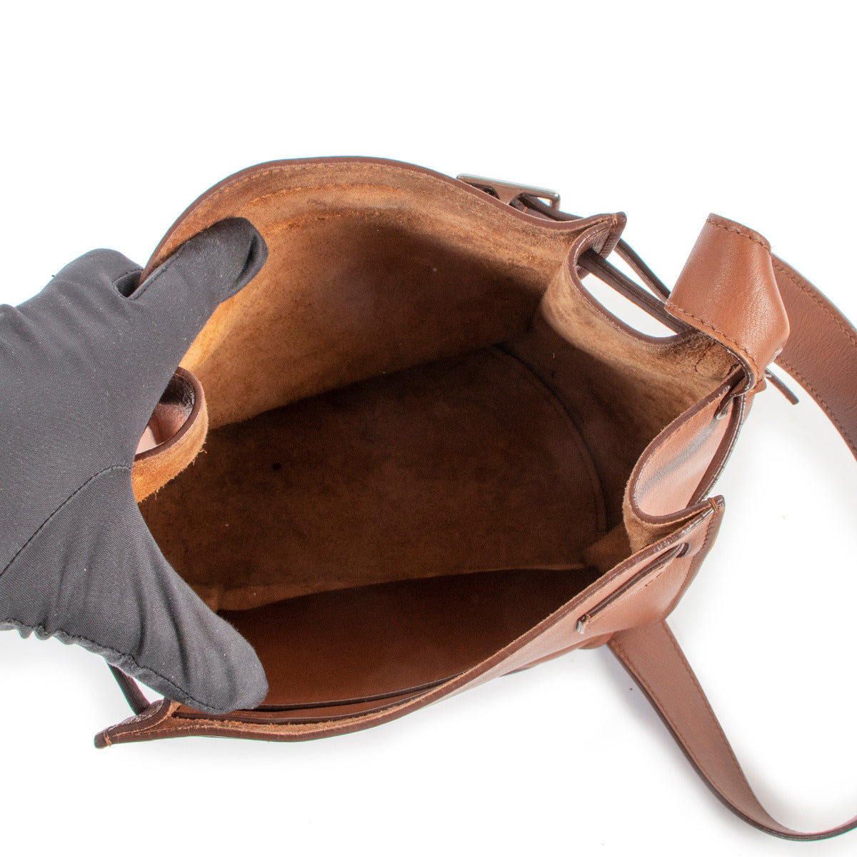 Sac Seau Big Bag en Cuir Marron Céline