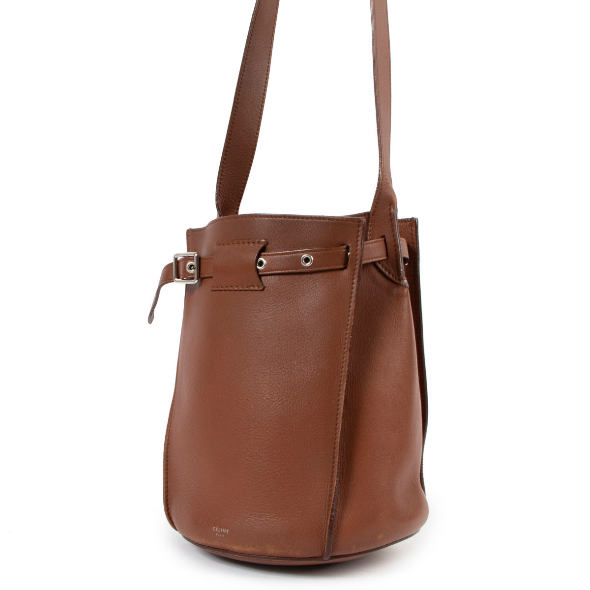 Celine Brown Leather Big Bag Bucket