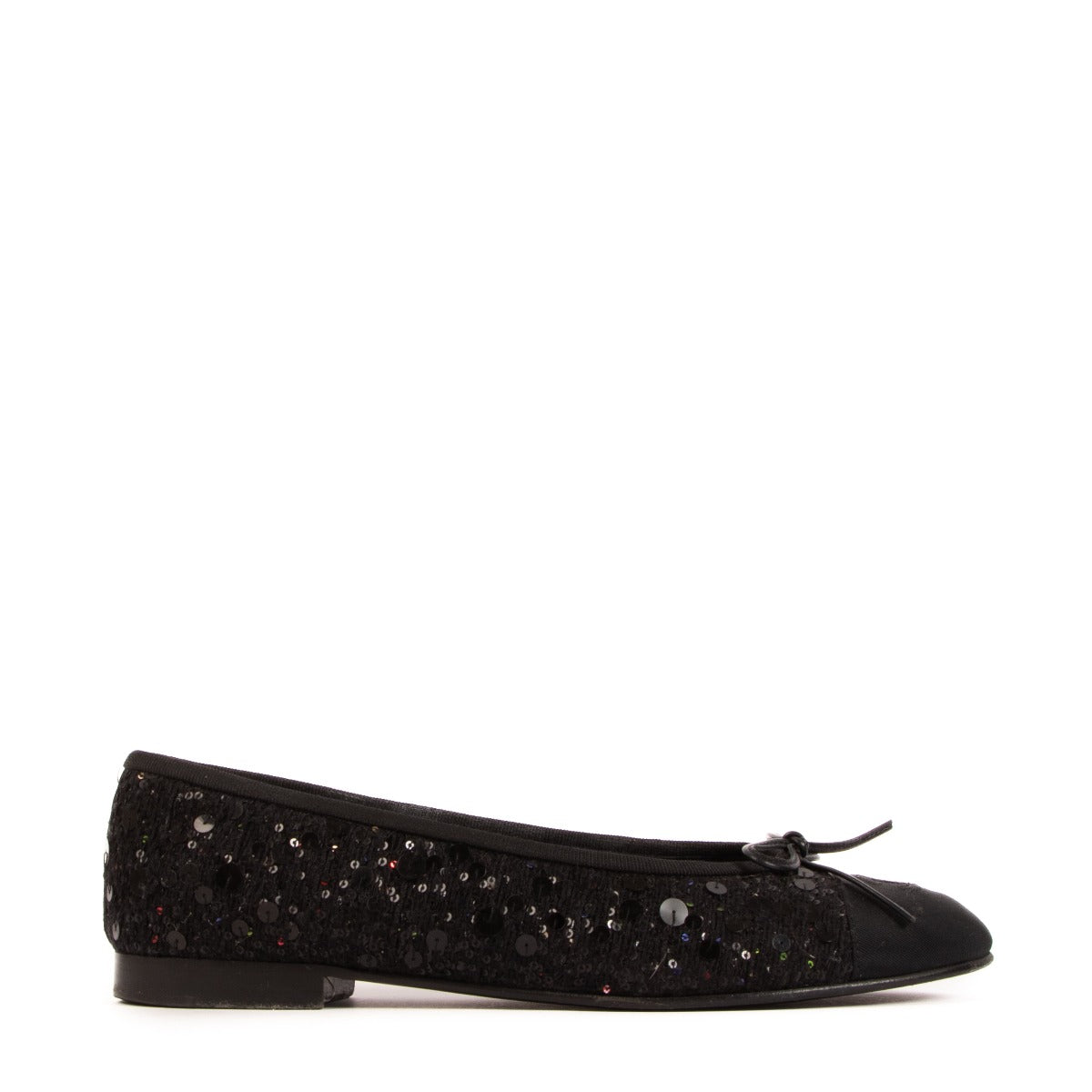 Chanel Black Sequin Ballerina Flats