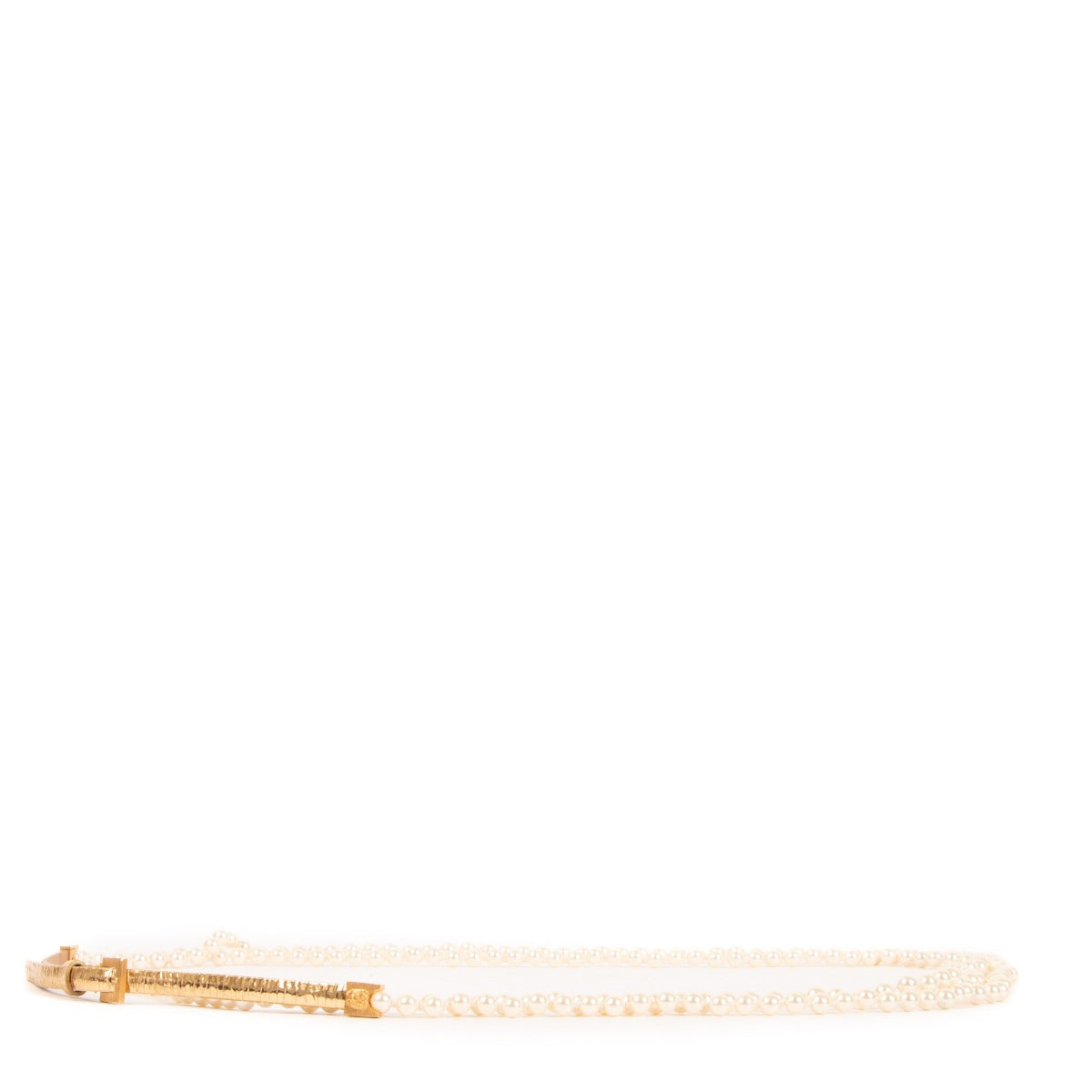 Chanel Cruise 2013 White Faux Pearl Belt - Size 95