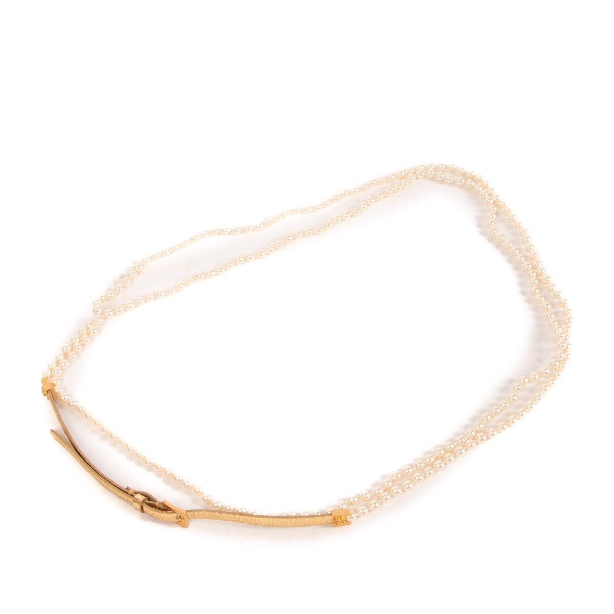 Chanel Cruise 2013 White Faux Pearl Belt - Size 95