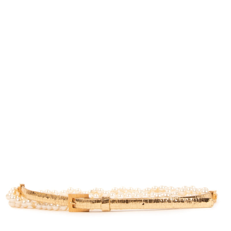 Chanel 13C White Faux Pearl Belt