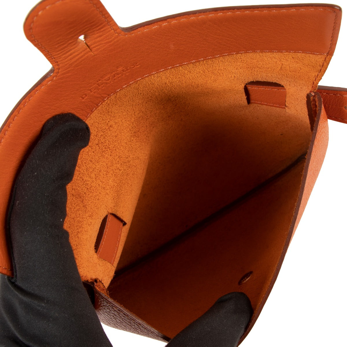 Shop authentic second hand Delvaux Orange Goatskin Leather Belt Bag at Labellov
