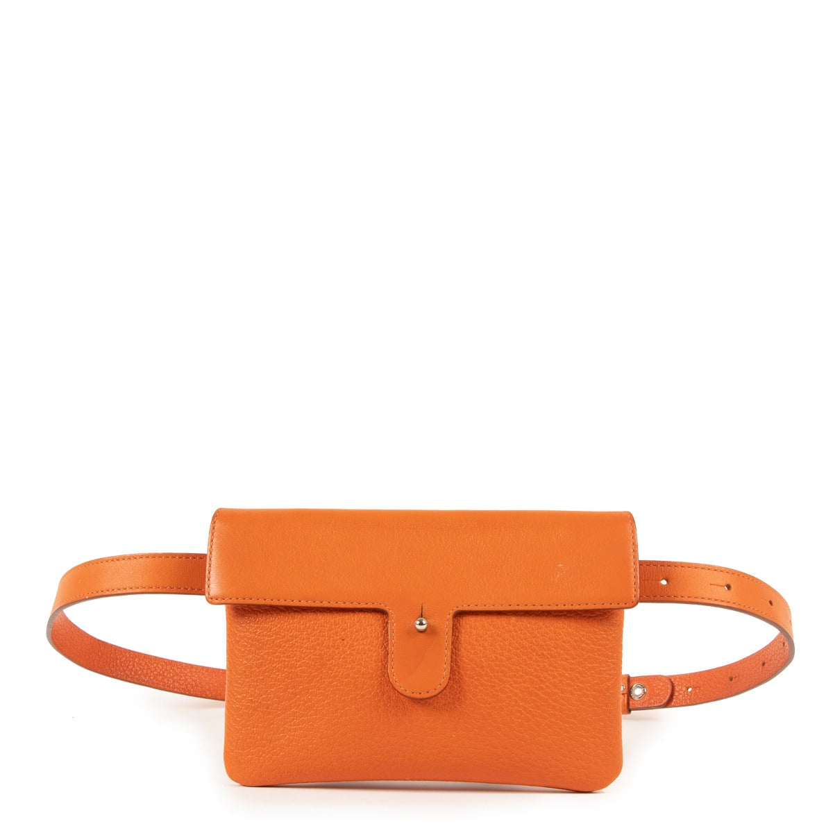 Shop authentic second hand Delvaux Orange Goatskin Leather Belt Bag at Labellov