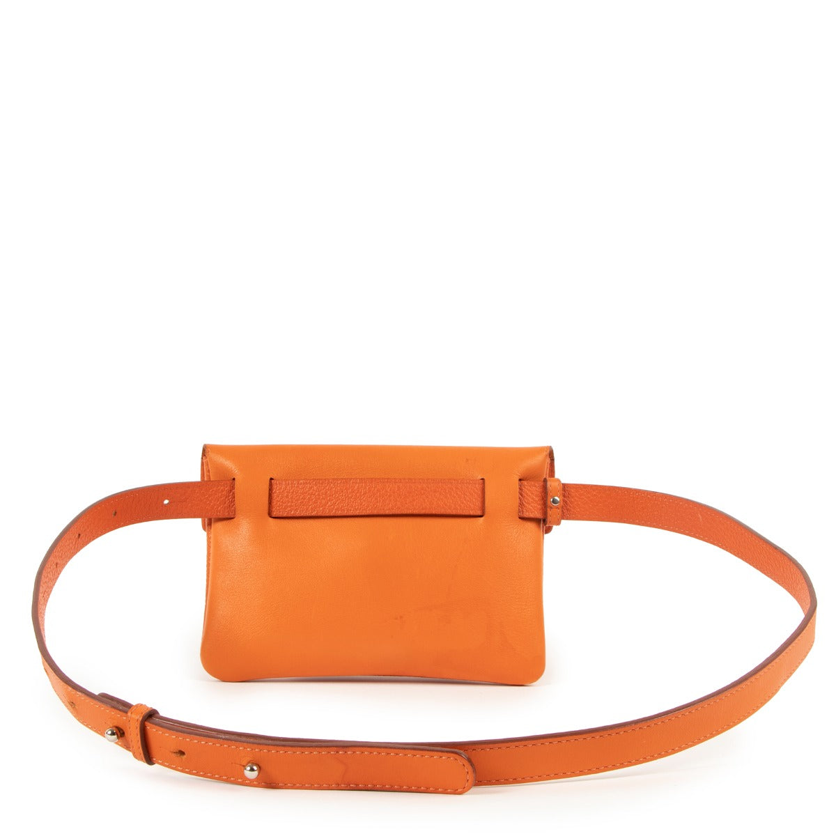 Shop authentic second hand Delvaux Orange Goatskin Leather Belt Bag at Labellov