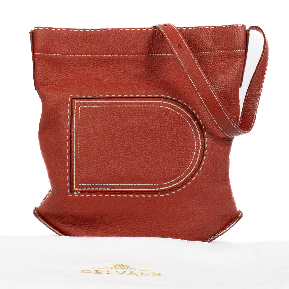 Delvaux Red Surpique Le Pin Crossbody