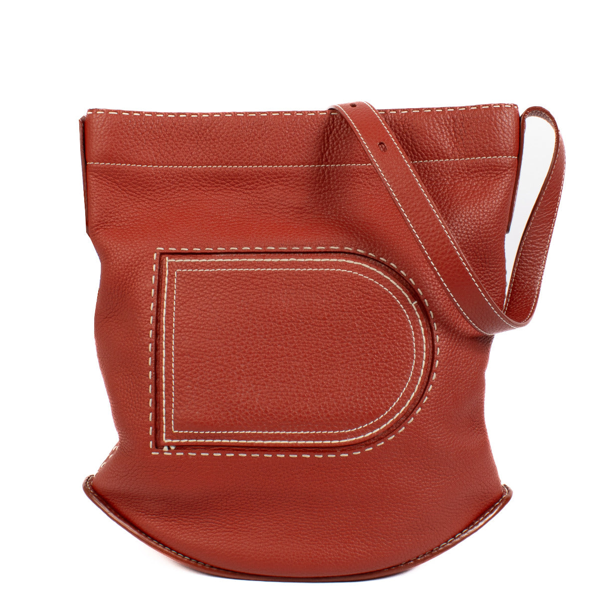 Delvaux Scarlet Red Taurillon Soft Pin Surpiqué Tas