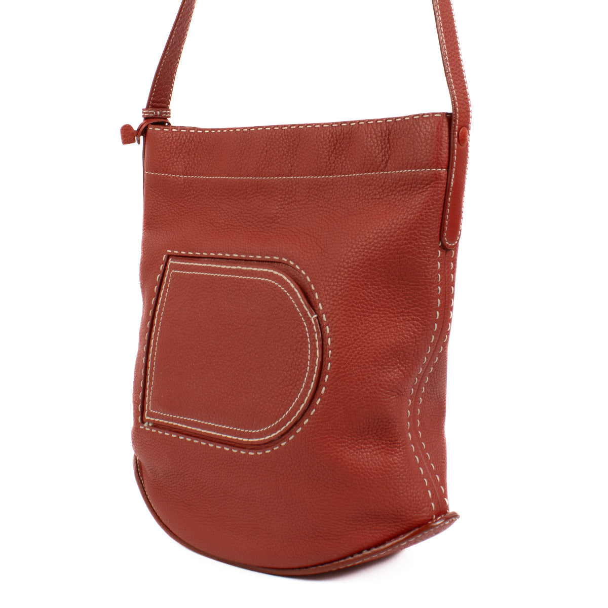 Delvaux Scarlet Red Taurillon Soft Pin Surpiqué Tas