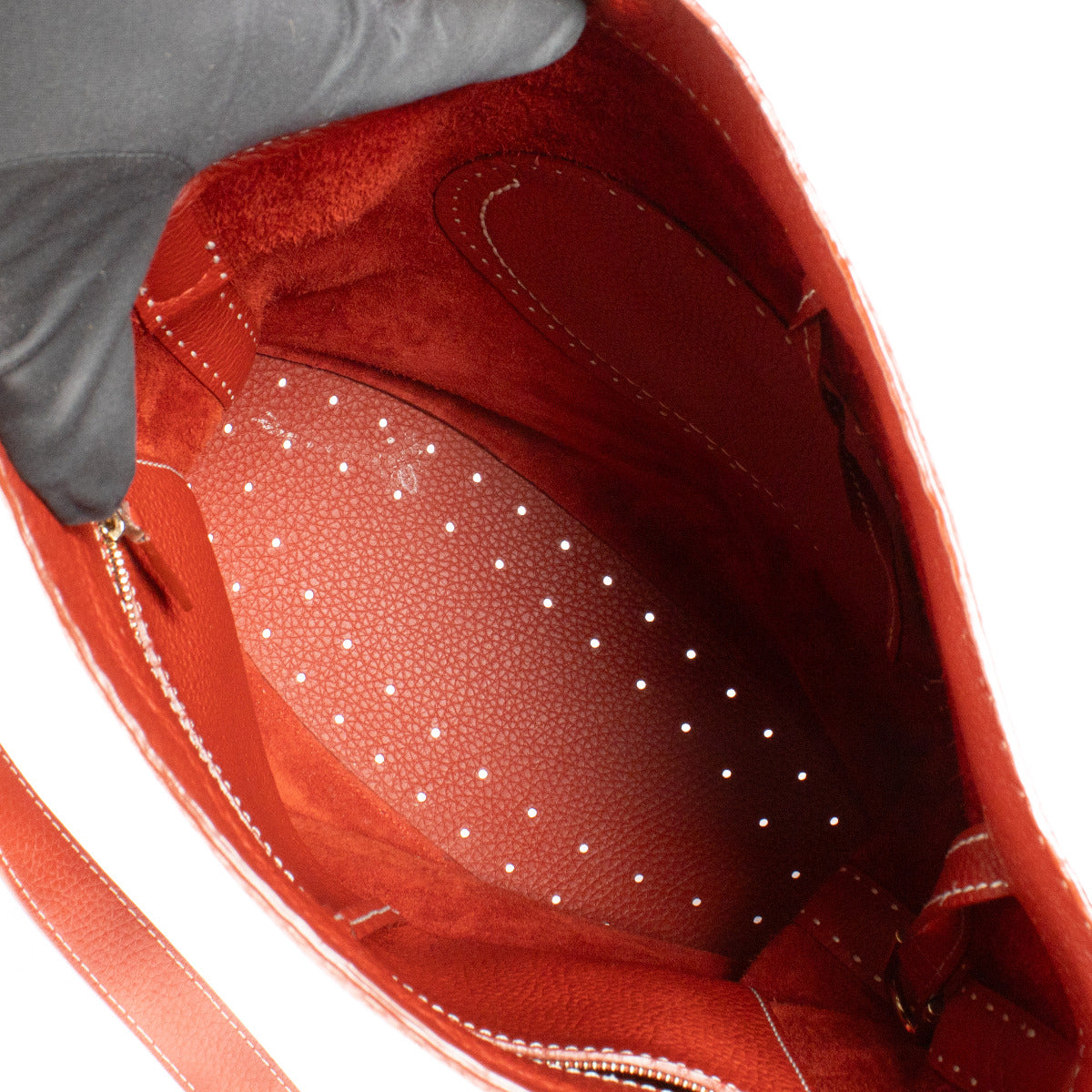 Delvaux Scarlet Red Taurillon Soft Pin Surpiqué Tas