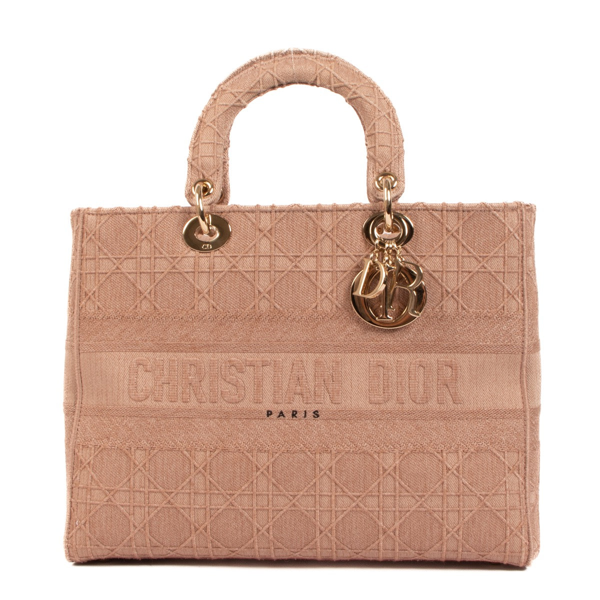 Shop a 100% authentic Christian Dior Large Pink Lady Dior D-Lite Top Handle on Labellov.com