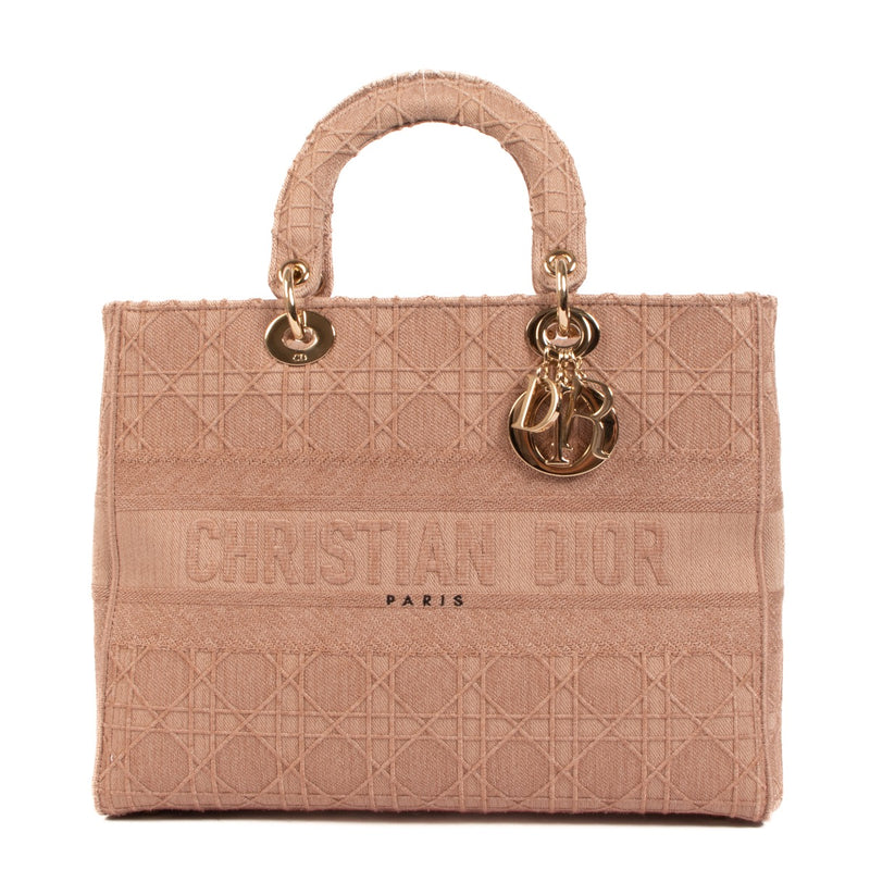 Shop a 100% authentic Christian Dior Large Pink Lady Dior D-Lite Top Handle on Labellov.com