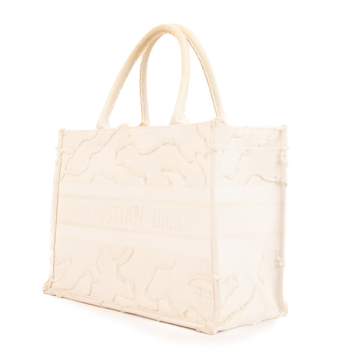Christian Dior White Medium Book Tote Top Handle