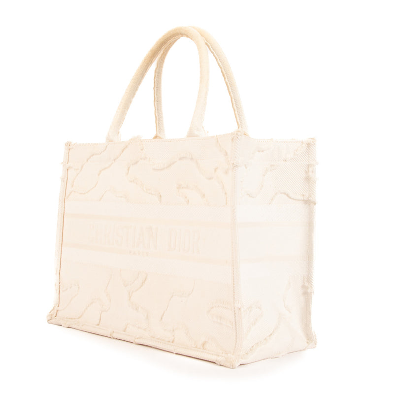 Christian Dior White Medium Book Tote Top Handle