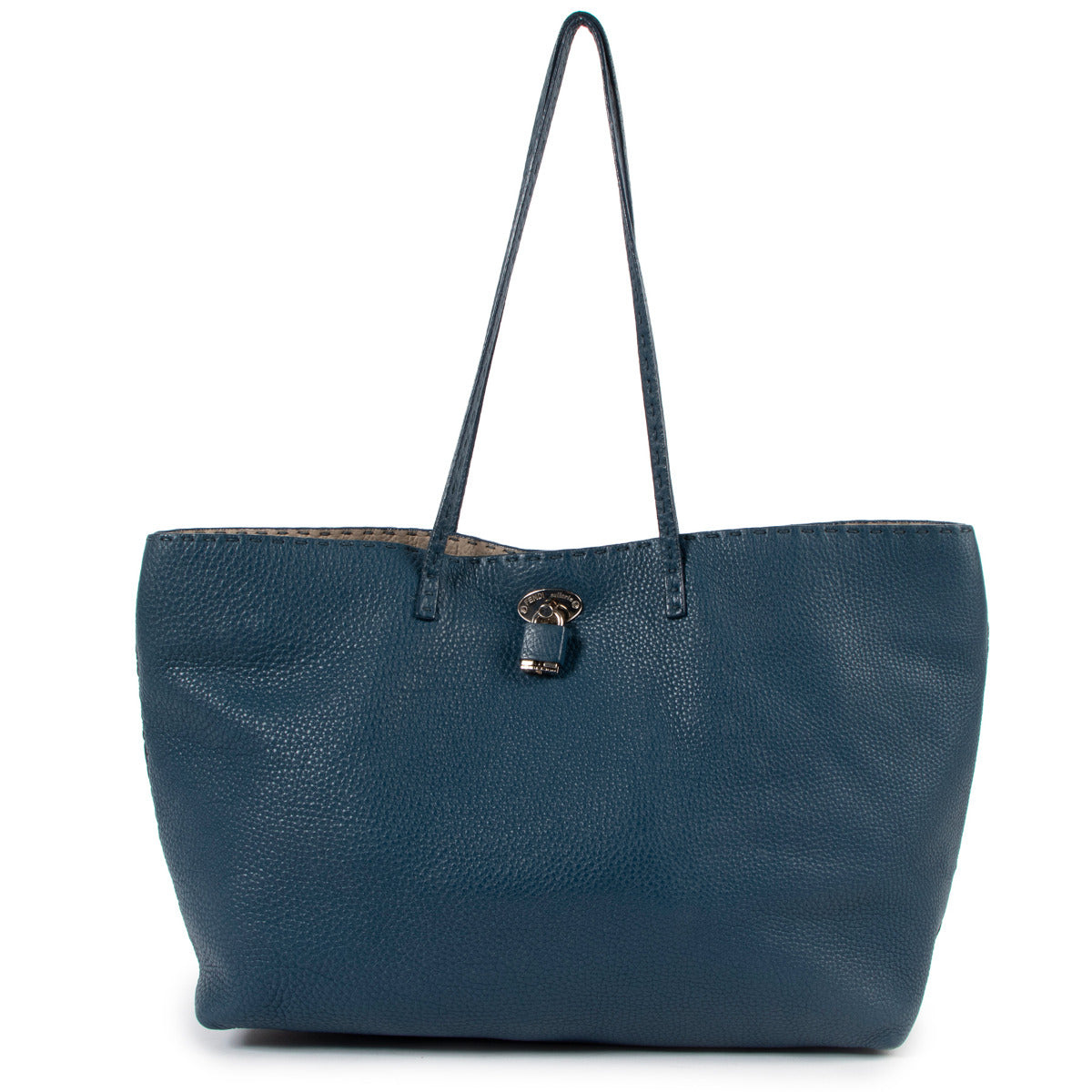 Fendi Blue Selleria Medium Carla Tote Bag