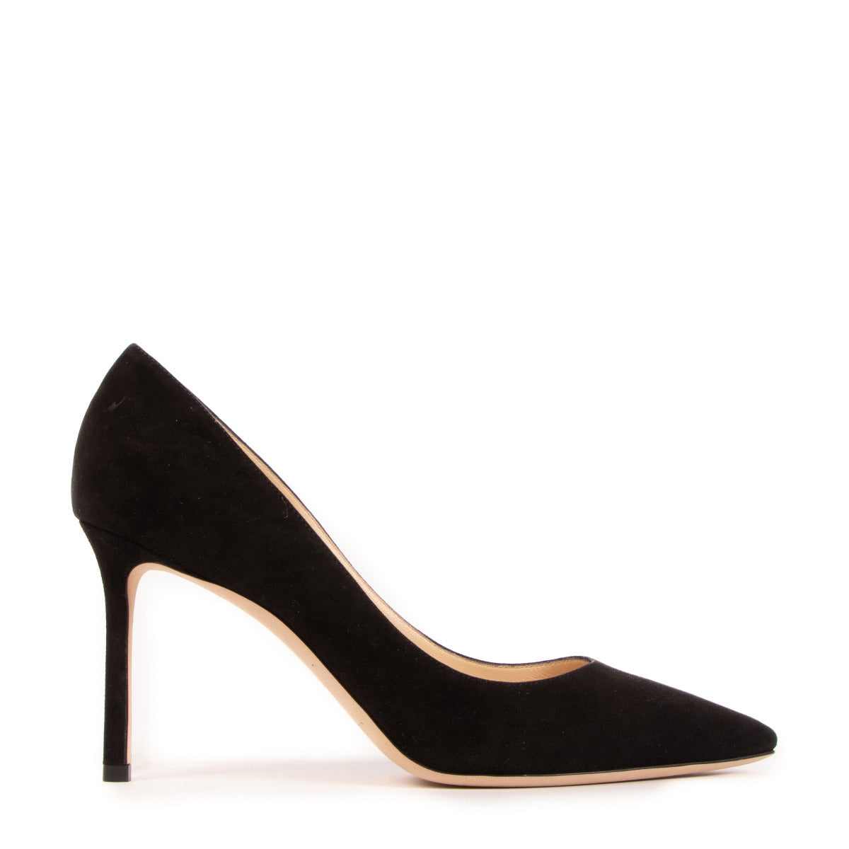 Jimmy Choo Black Suede Romy 85 Pumps - Size 39