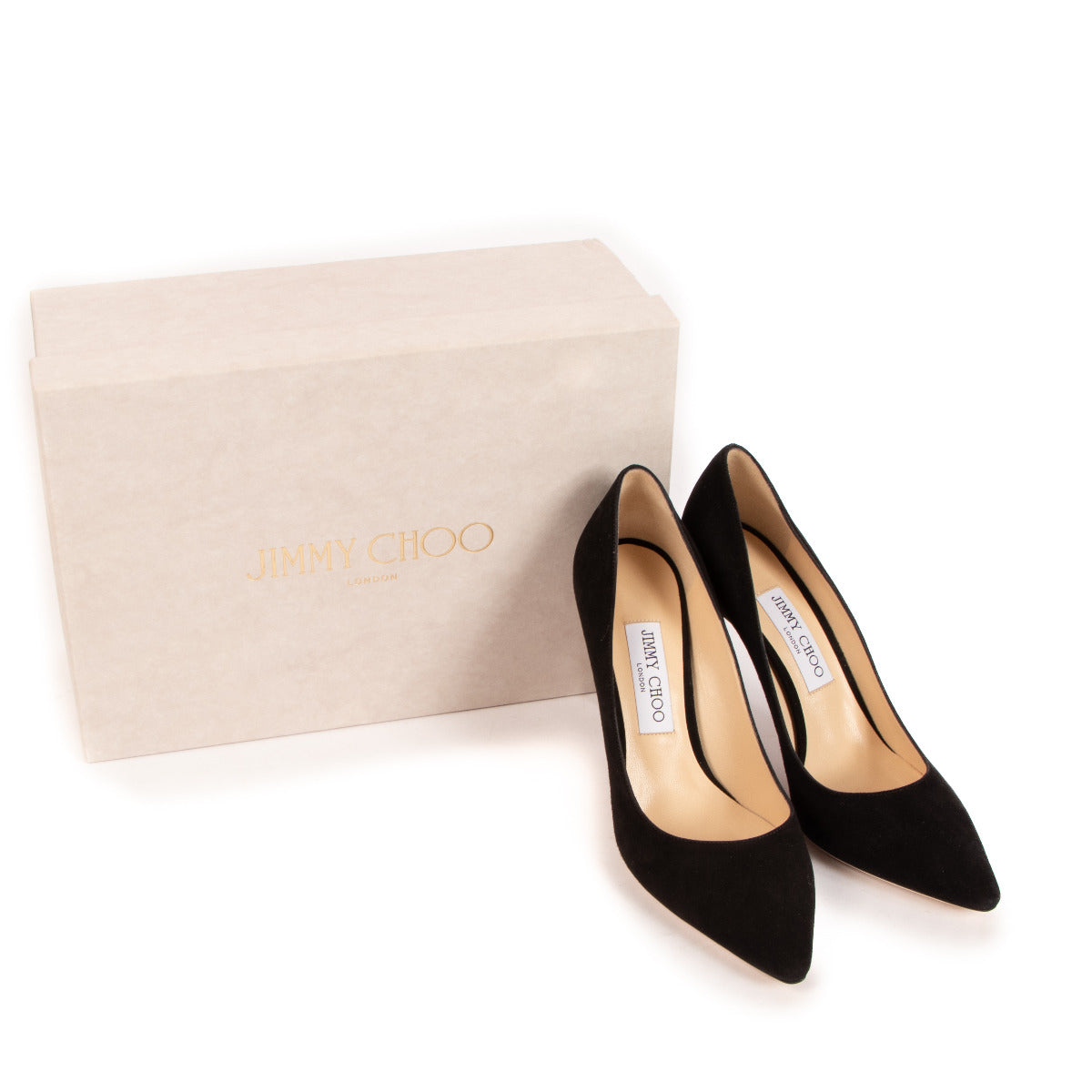 Jimmy Choo Black Suede Romy 85 Pumps - Size 39