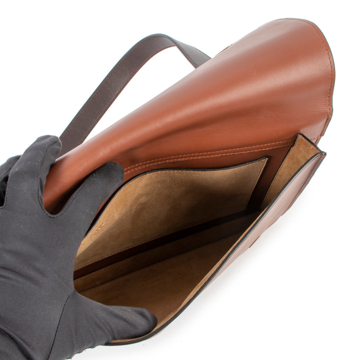 Loewe Bruine Leren Gusset Platte Crossbodytas