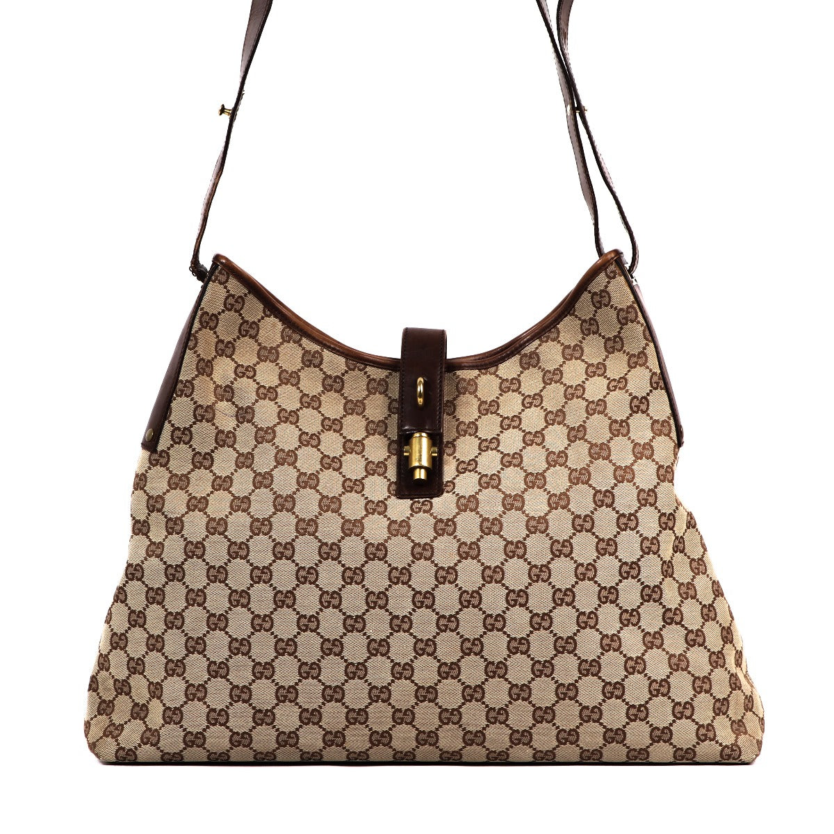 Buy an authentic second-hand Gucci Monogram Canvas Hobo Bag in good condition at Labellov in Antwerp.