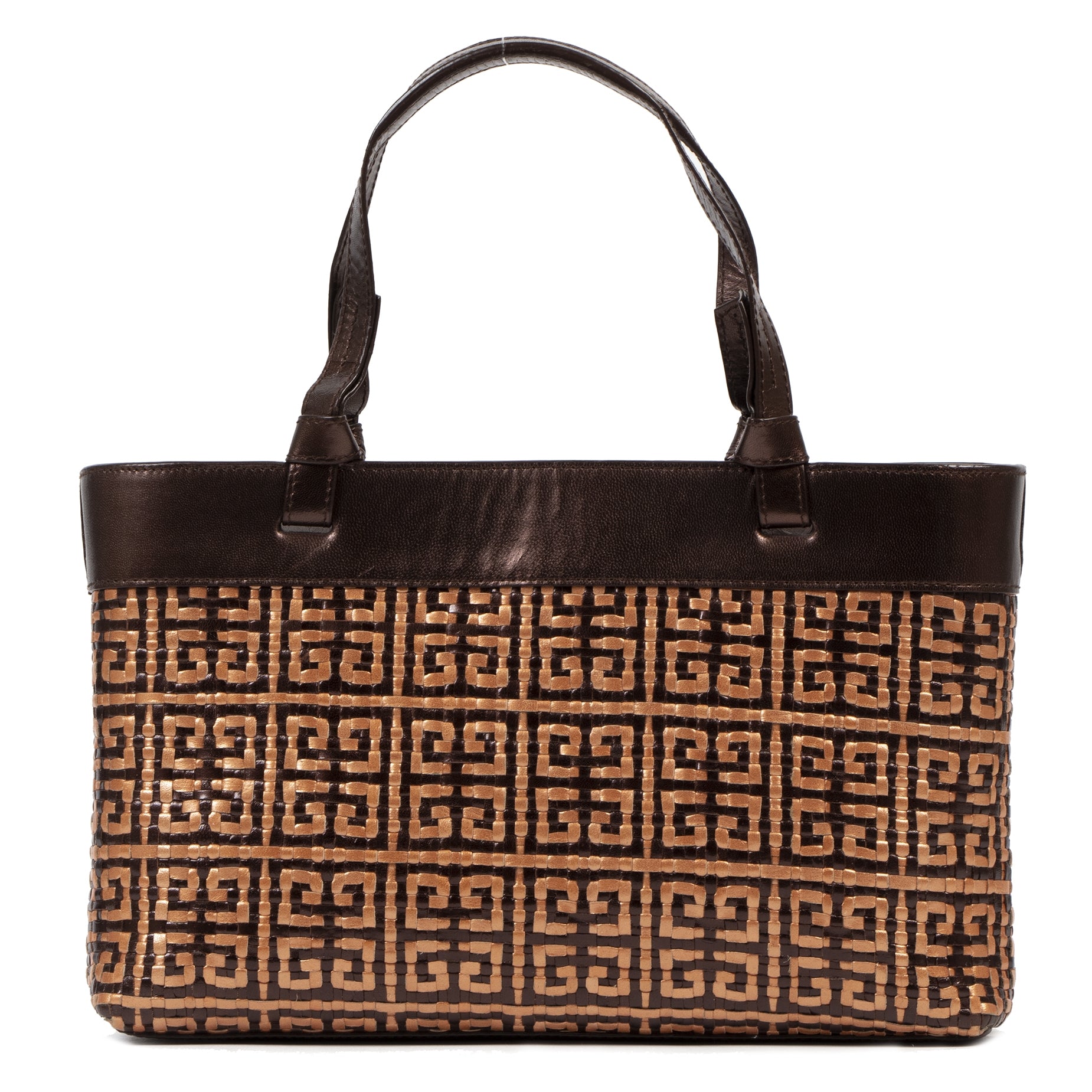 Givenchy Brown and Gold Woven Top Handle Bag – Labellov