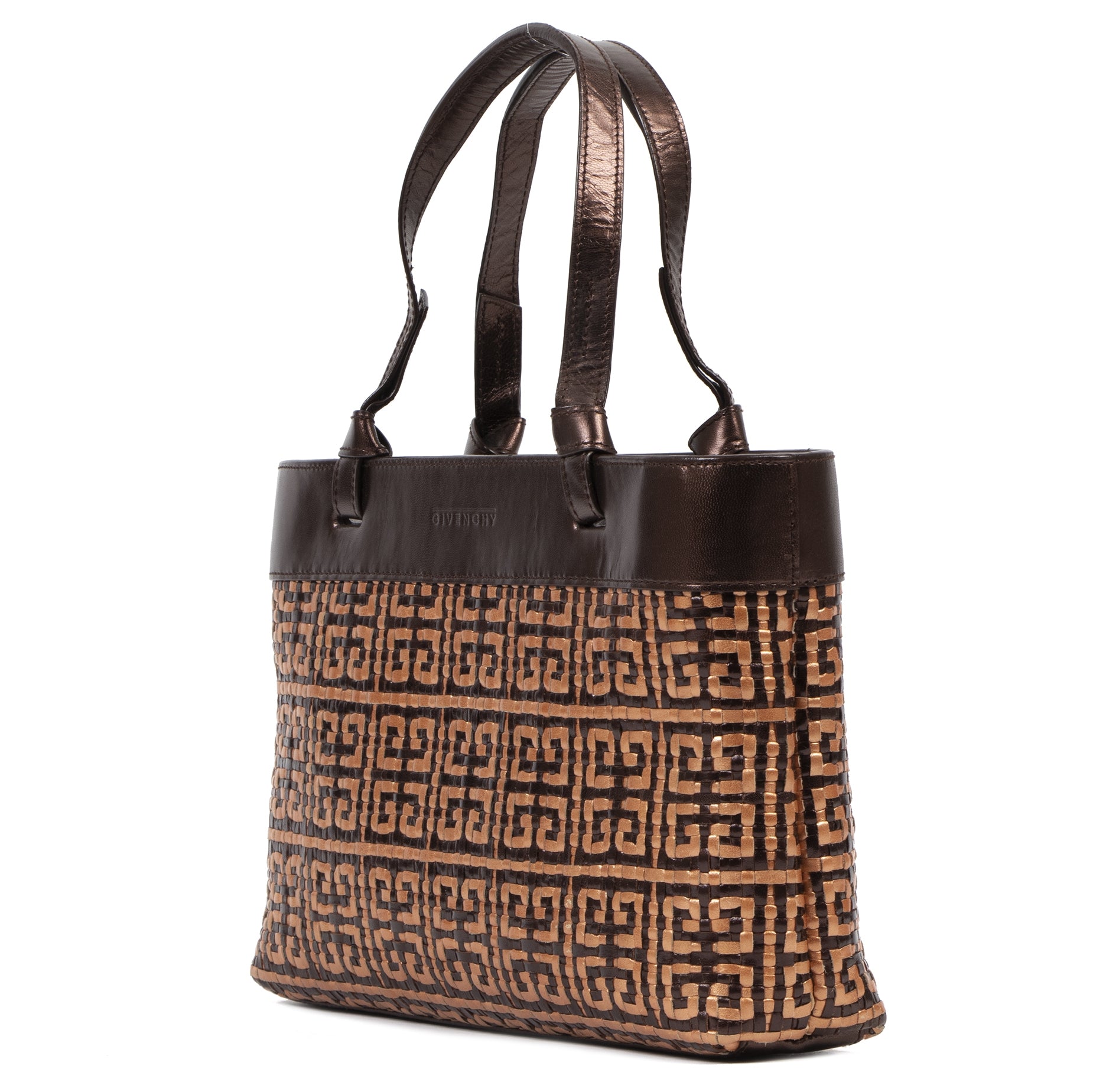 Givenchy Brown and Gold Woven Top Handle Bag – Labellov