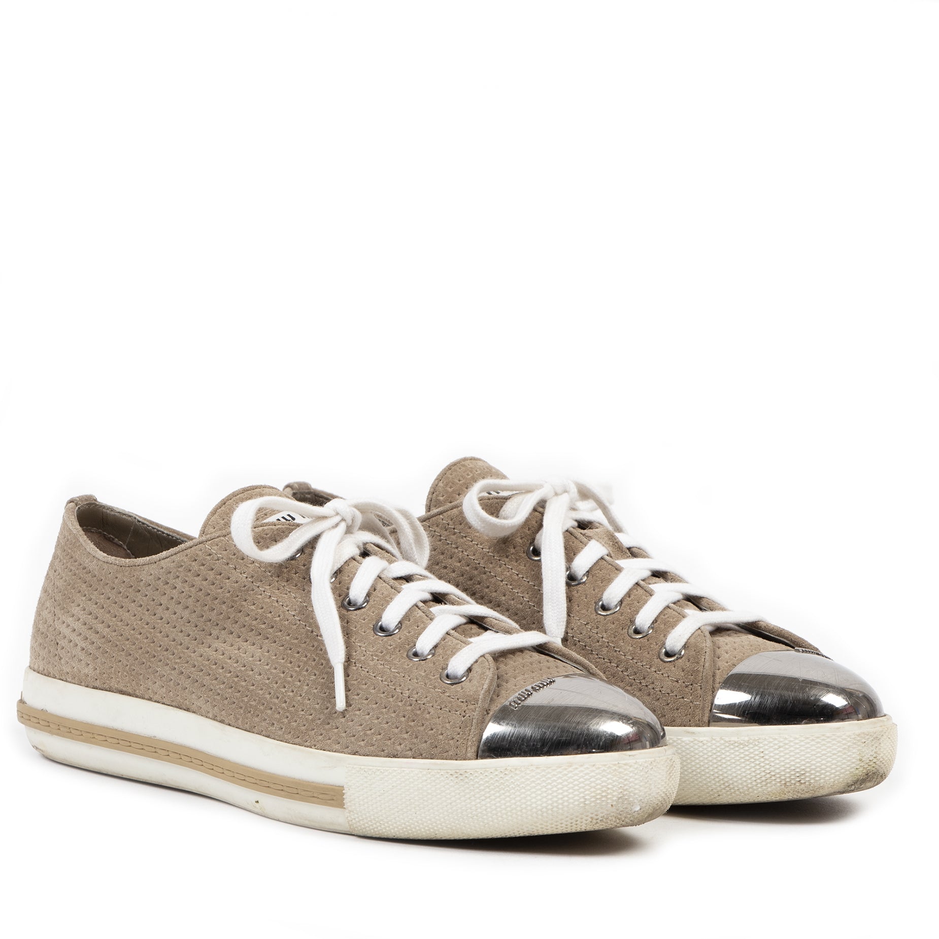 authentic second-hand vintage Miu Miu Brown Calzatore Donna Deserto Sneakers - Size 40,5 buy online webshop LabelLOV