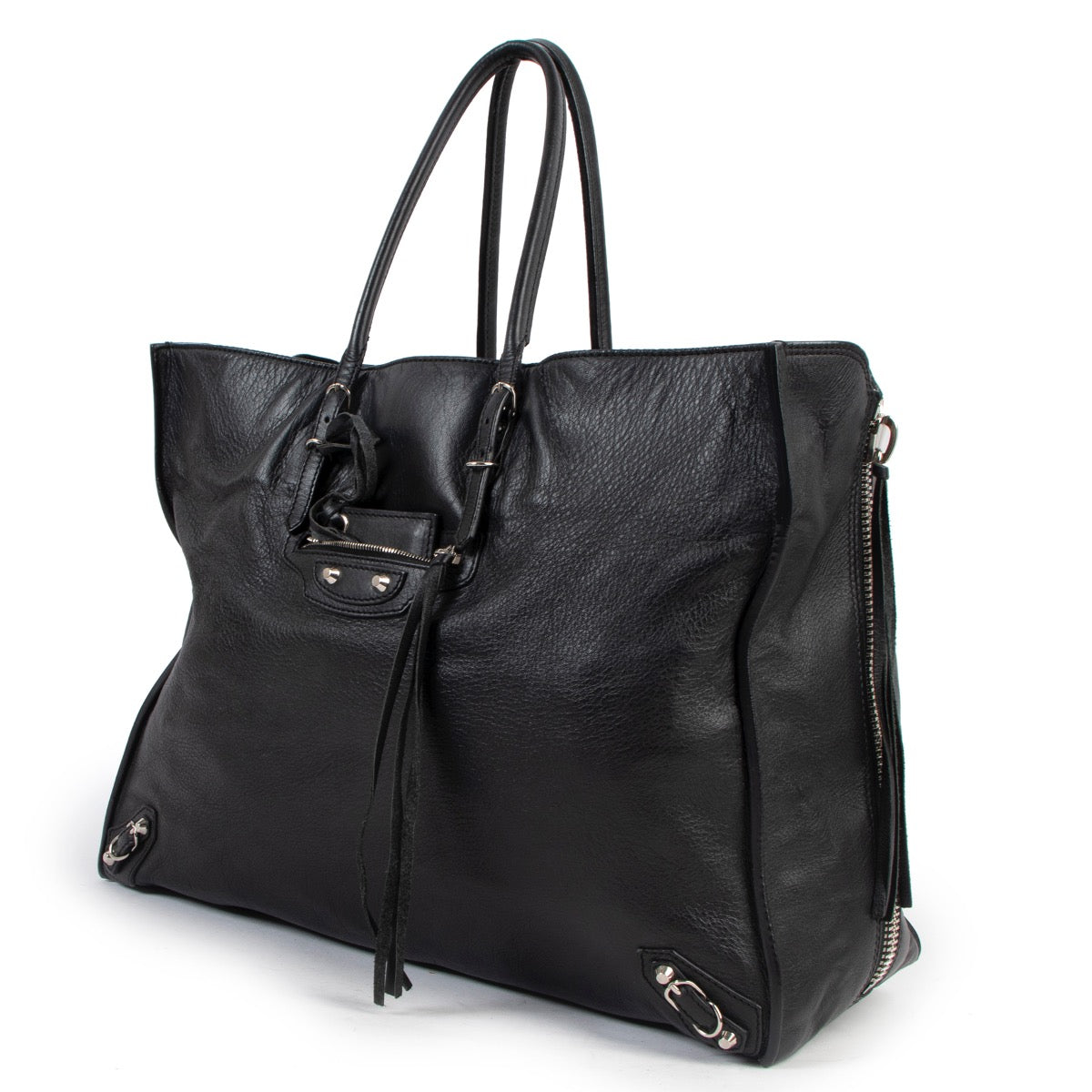 Shop safe online at Labellov in Antwerp this 100% authentic second hand Balenciaga Black Paper A4 Tote Bag