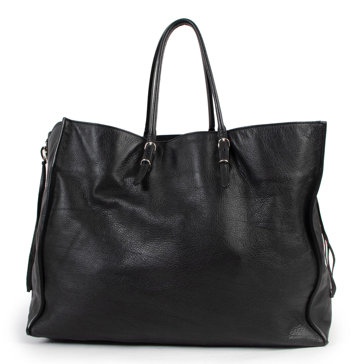 Shop safe online at Labellov in Antwerp this 100% authentic second hand Balenciaga Black Paper A4 Tote Bag