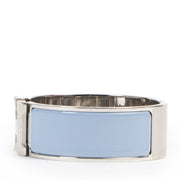 Are you looking for an authentic Hermès Blue Clic Clac H Bracelet PHW