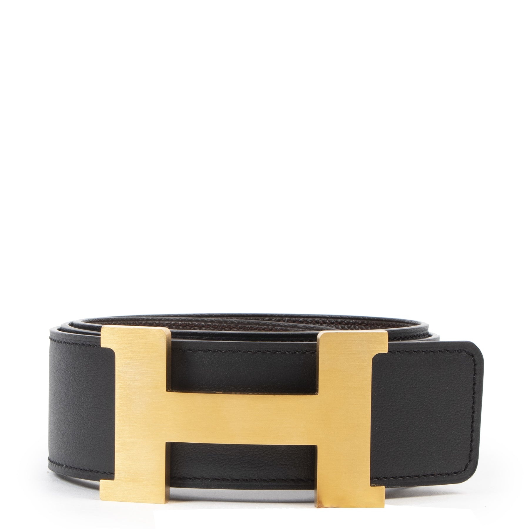 Authentic second-hand vintage Hermès Reversible Gold Constance Belt - Size 80 buy online webshop LabelLOV