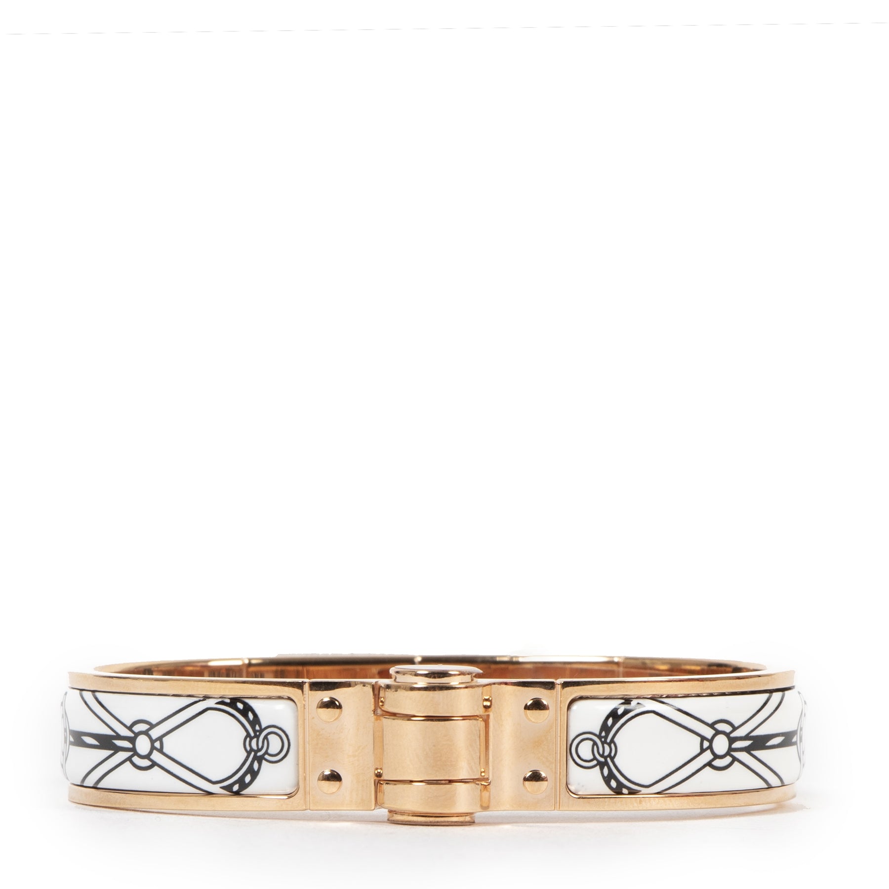 Hermès Bracelet Charnière Cuirs Marins Émail