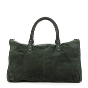 Balenciaga Dark Green Suede Work Bag