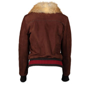 Authentic second-hand vintage Gucci Suede Fux Collar Jacket buy online webshop LabelLOV