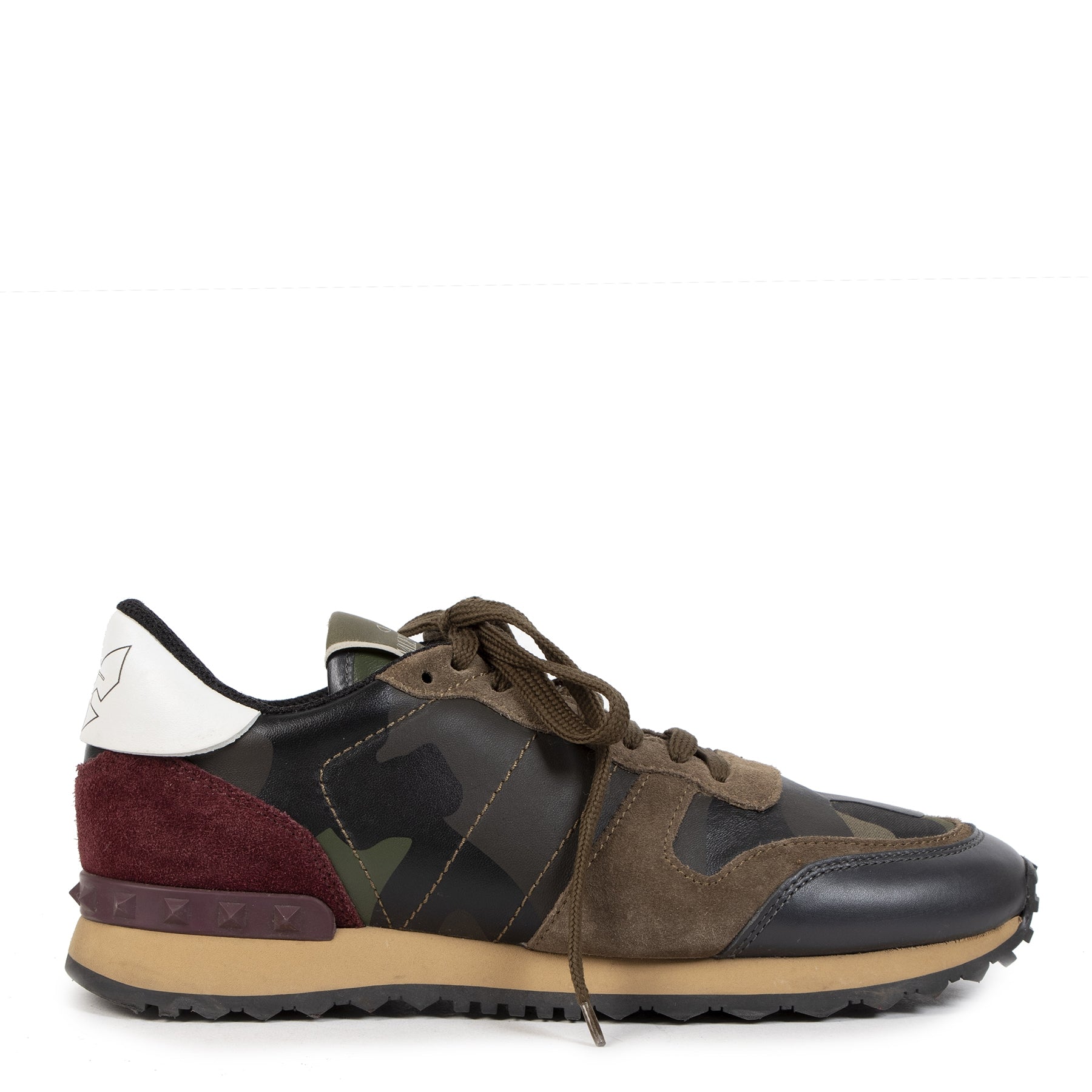 Authentieke Tweedehands Valentino Garavani Rockrunner Camouflage Sneakers - size 39 juiste prijs veilig online shoppen luxe merken webshop winkelen Antwerpen België mode fashion
