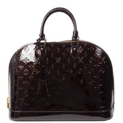 Authentieke Tweedehands Louis Vuitton Amarante Alma Monogram Vernis GM Bag juiste prijs veilig online shoppen luxe merken webshop winkelen Antwerpen België mode fashion