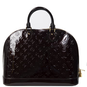 Authentieke Tweedehands Louis Vuitton Amarante Alma Monogram Vernis GM Bag juiste prijs veilig online shoppen luxe merken webshop winkelen Antwerpen België mode fashion