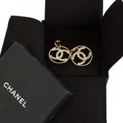 Chanel 19P High Society Crystal CC Small Hoop Earrings