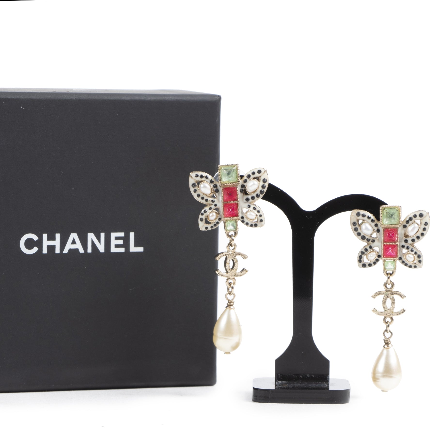 Chanel Butterfly Pendant Earrings