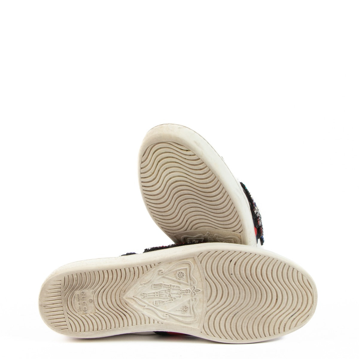 Gucci Witte Ace Kingsnake Geborduurde Sneakers - Maat 38