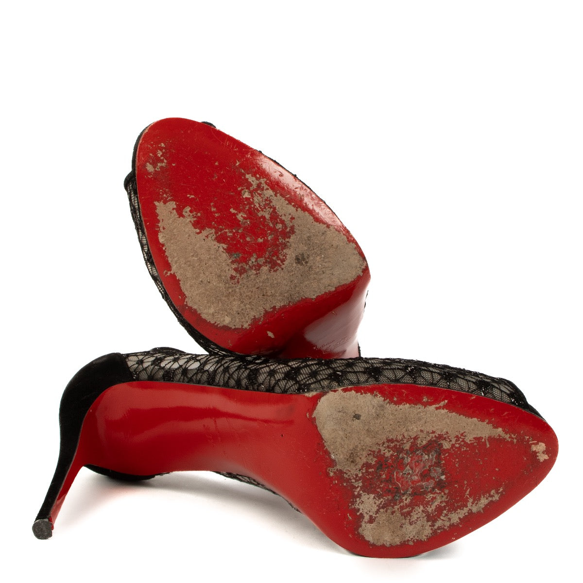 Shop 100% authentic second-hand Christian Louboutin Black Lace and Suede New Very Privé Pumps in size 38,5 on Labellov.com