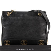 Chanel Vintage CC Leather Tote Shoulder Bag