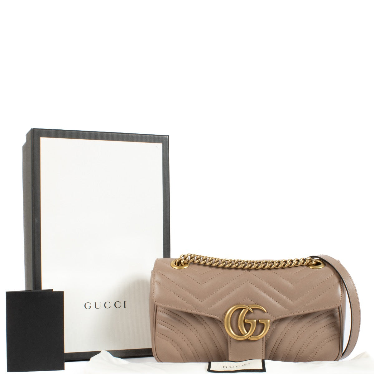 Authentic second hand Gucci Taupe GG Marmont Medium Bag on Labellov.com