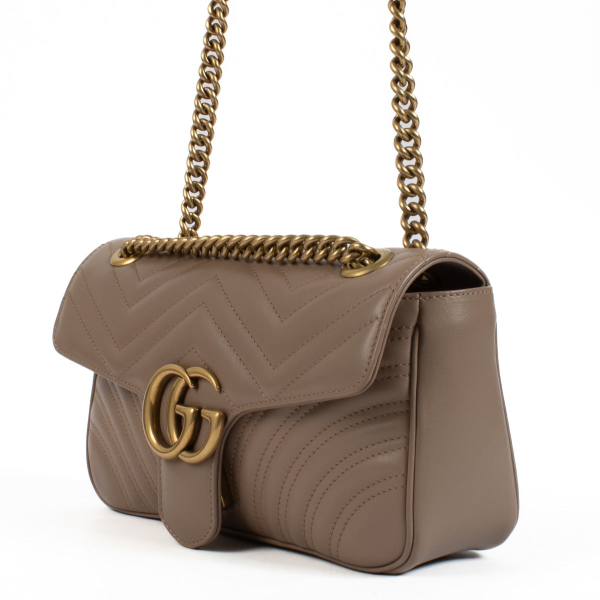 Authentic second hand Gucci Taupe GG Marmont Medium Bag on Labellov.com