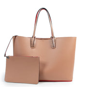 Christian Louboutin Cabata Spiked Beige Shopper Tote