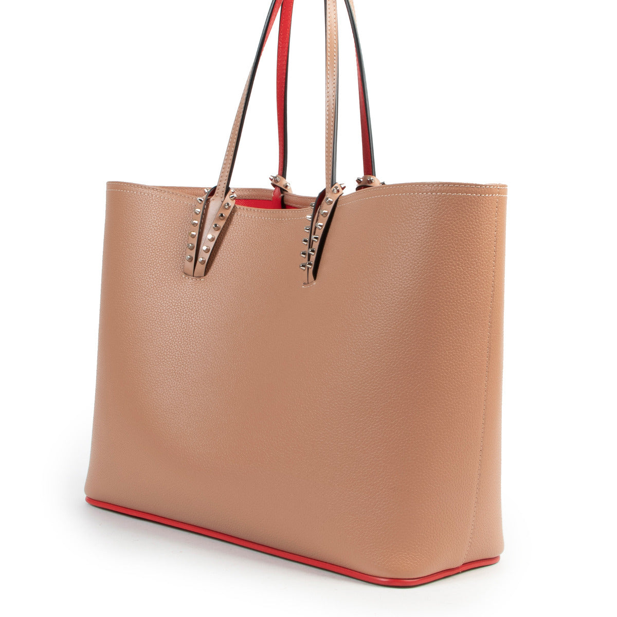 Christian Louboutin Cabata Spiked Beige Shopper Tote