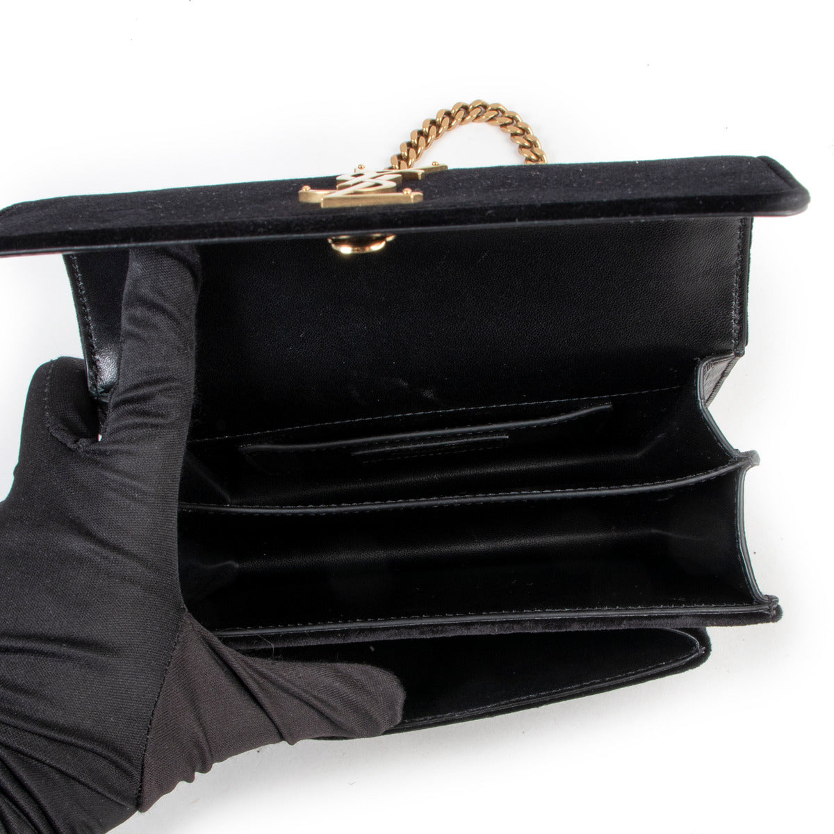 Saint Laurent Zwarte Kleine Fluweel Sunset Tas