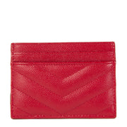 Authentic second-hand vintage Saint Laurent Red Chevron Card Holder buy online webshop LabelLOV