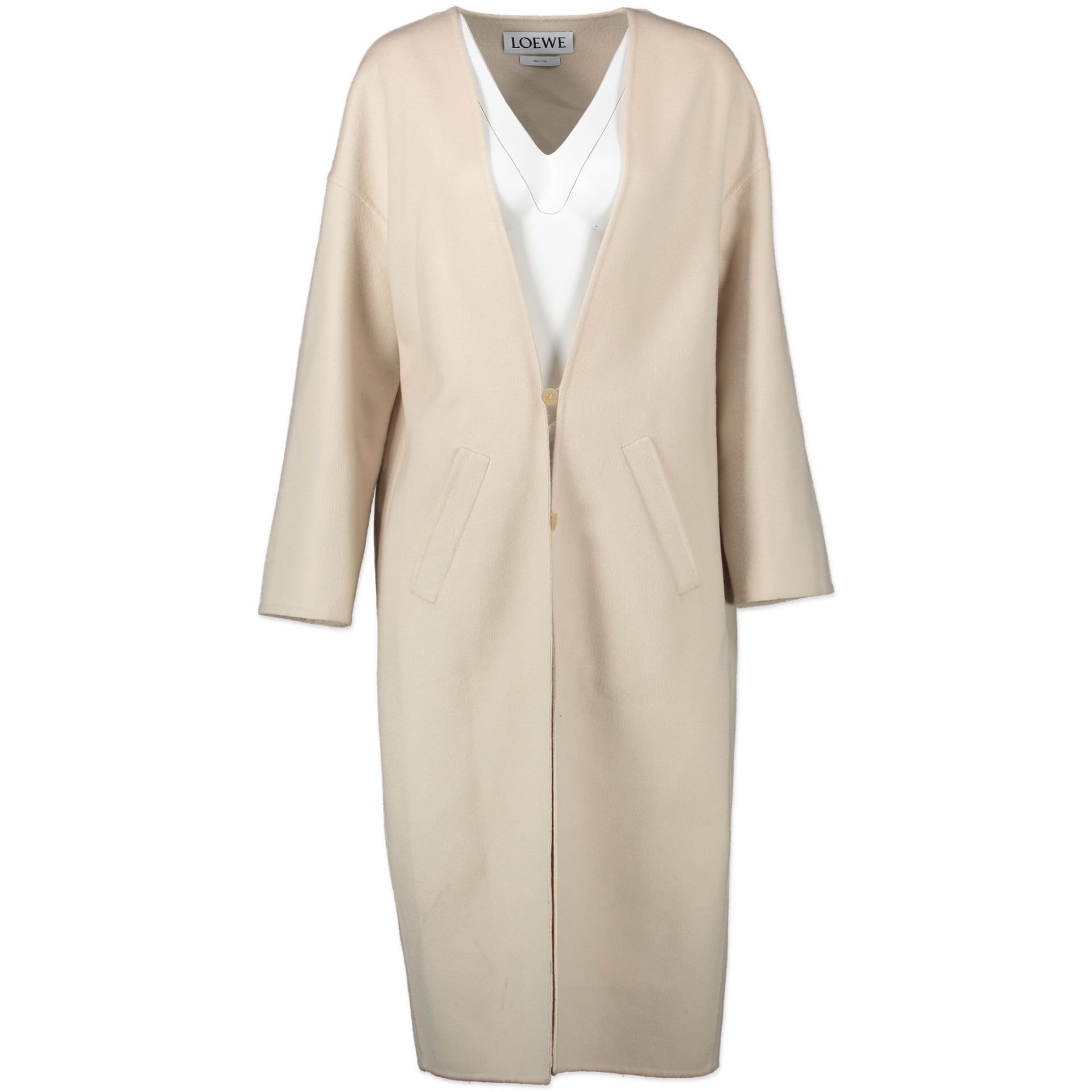 Loewe Light Beige Wool and Cashmere Coat
